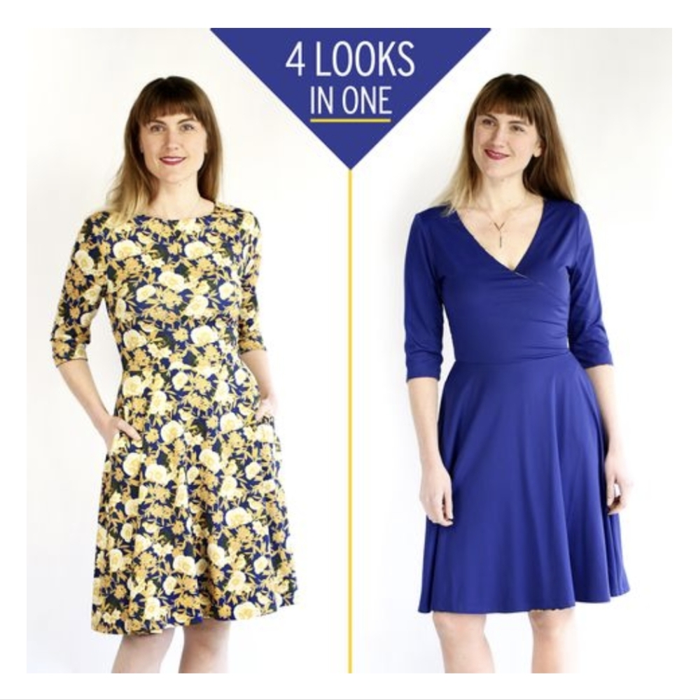 Betabrand 4-1 round trip travel reversible dress size large